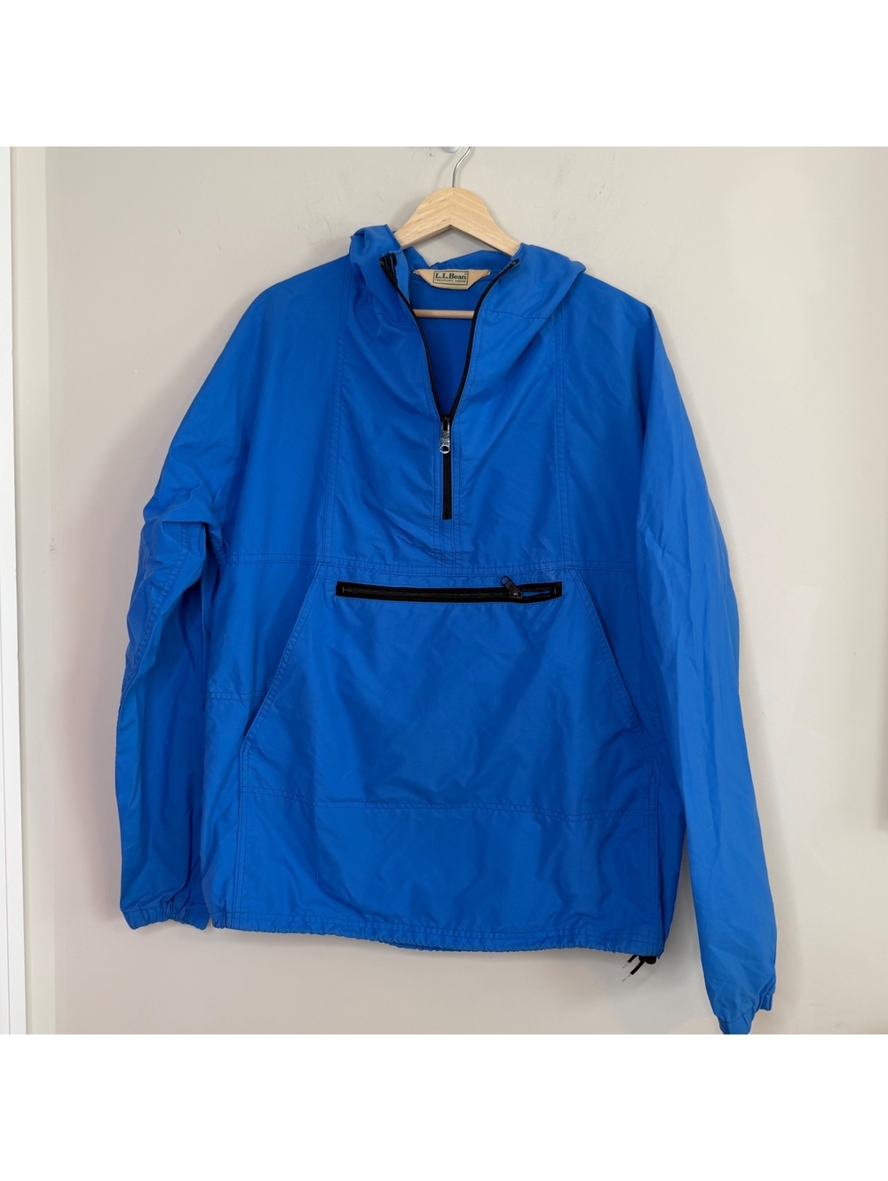 Vintage L.L.Bean Blue Pullover Anorak Windbreaker Jacket 90s Outdoor